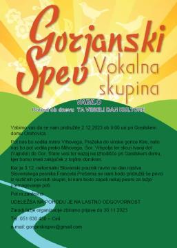 Gorjanski spev - vabilo na 2. tradicionalni pohod